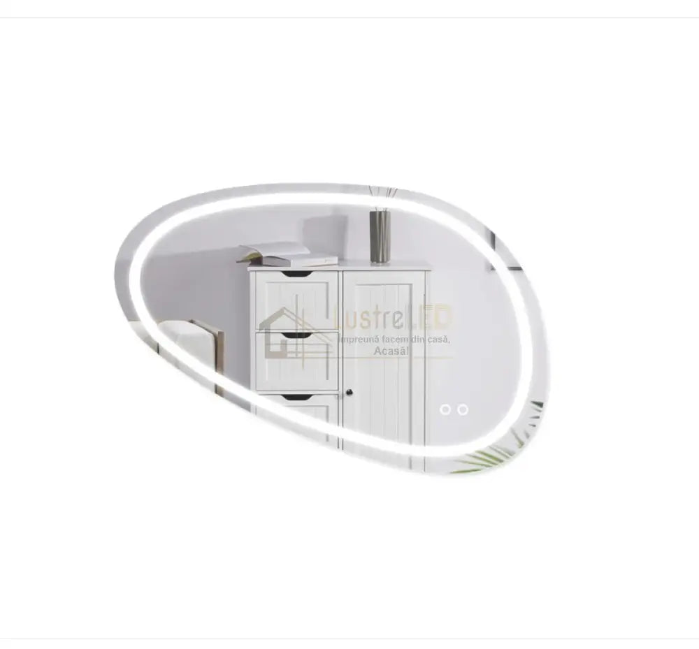 Oglinda Led Asimetrica 80X45Cm Functie Dezaburire Si Touch J18 Led Mirror