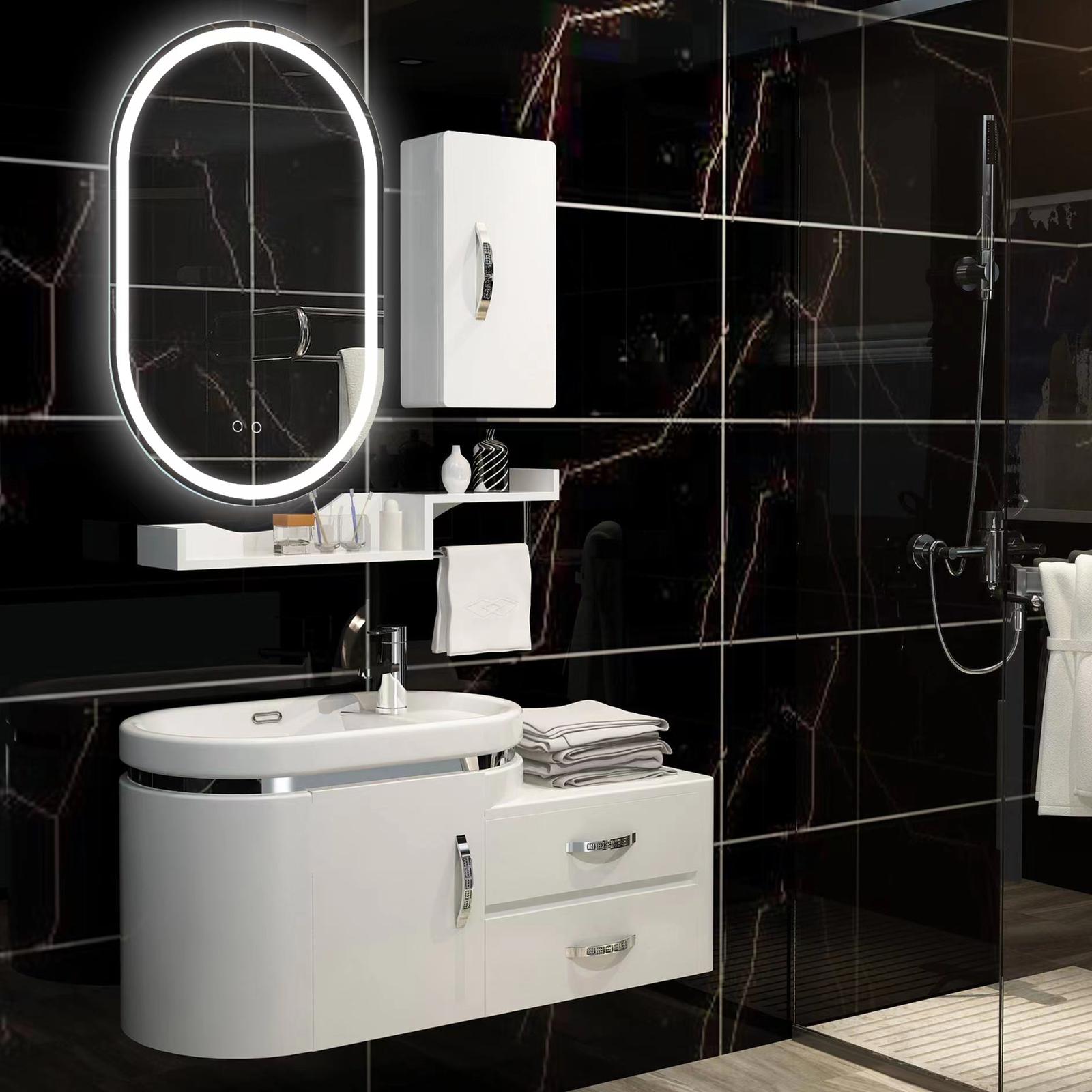 Oglinda Led Ovala Cu Doua Lumini 50X80Cm Functie Dezaburire Si Touch J120 Mirror