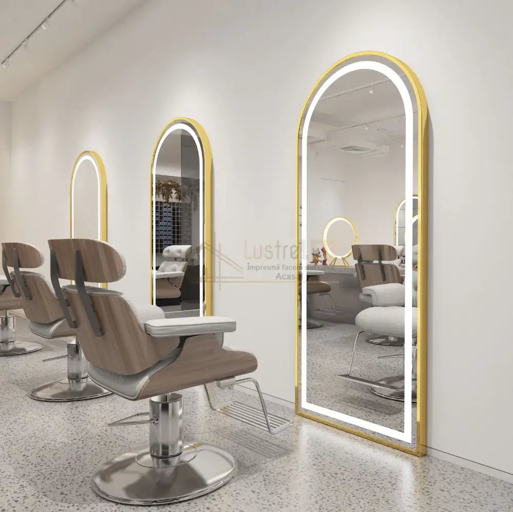 Oglinda Led Cu Touch 50X160Cm Floor Standing Golden Arque Led Mirror