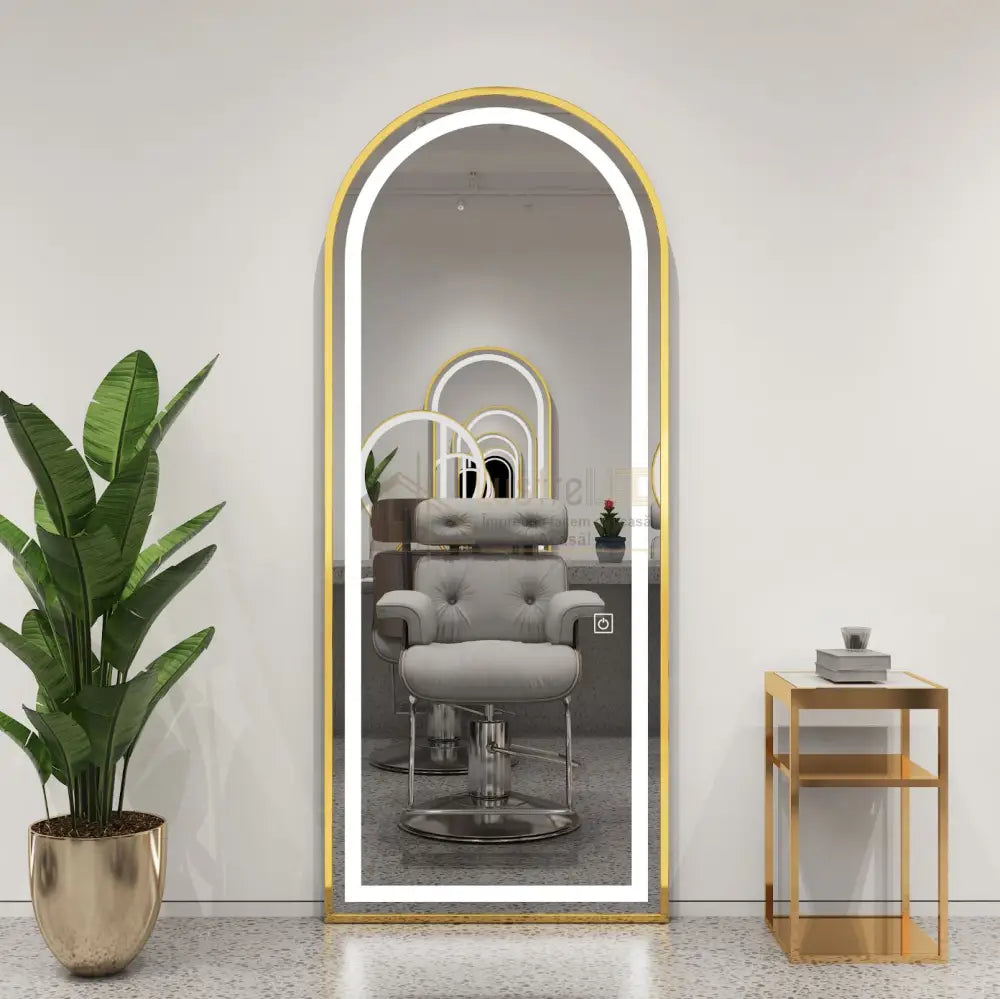 Oglinda Led Cu Touch 50X160Cm Floor Standing Golden Arque Led Mirror