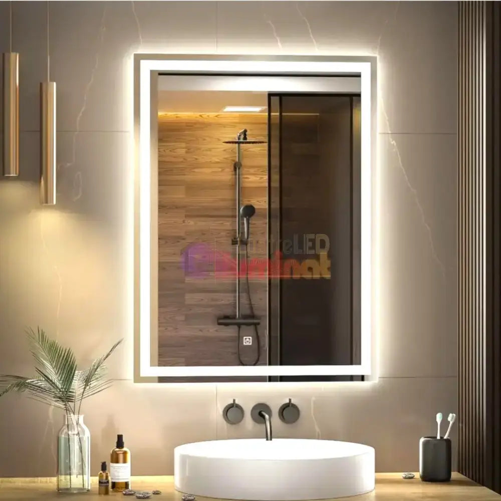 Oglinda Led Dreptunghiulara 60X80Cm Buton Touch Simple Mirror