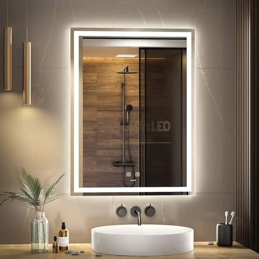 Oglinda Led Dreptunghiulara 80X60Cm Functie Dezaburire Si Touch J08 Led Mirror