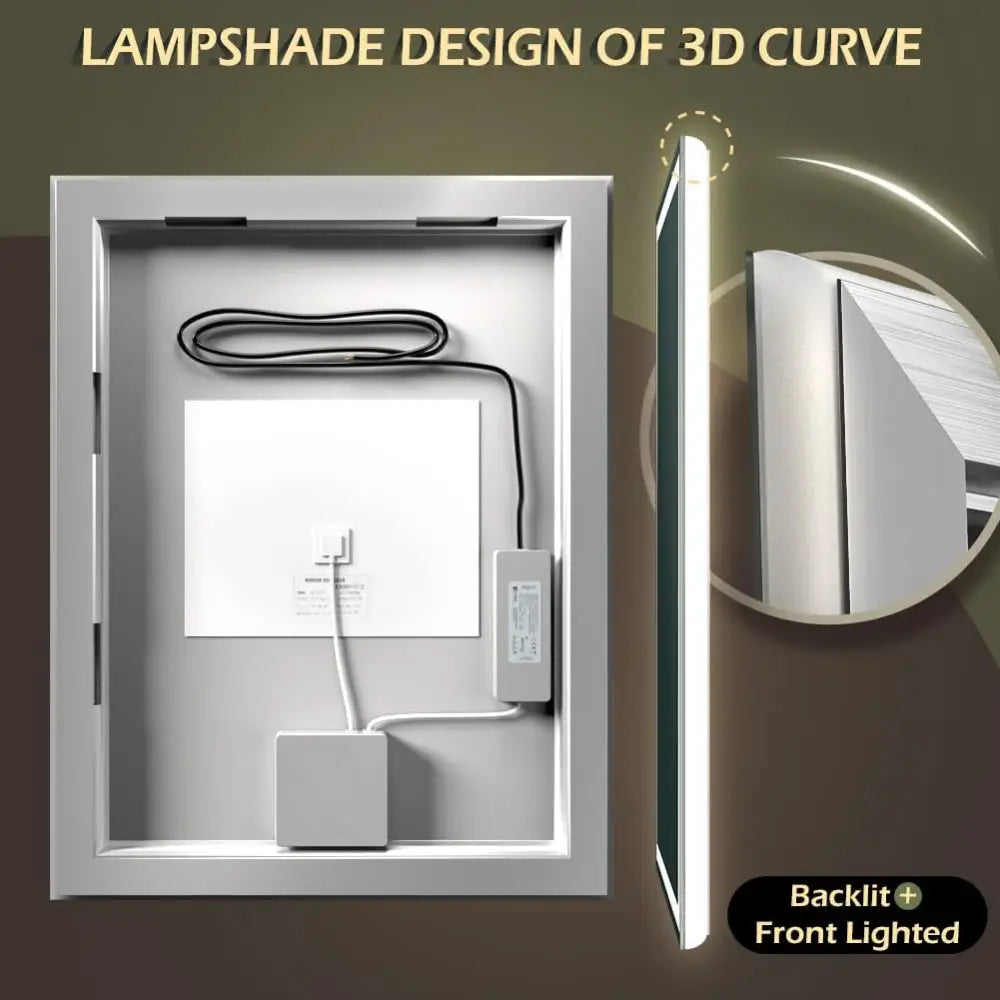 Oglinda Led Dreptunghiulara 80X60Cm Functie Dezaburire Si Touch J08 Led Mirror