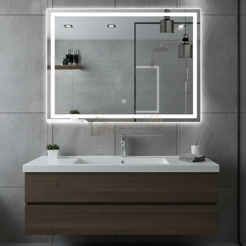 Oglinda LED Dreptunghiulara 80x60cm Touch 3 Functii LED MIRROR