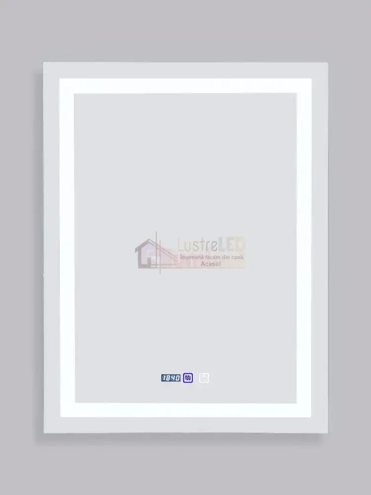 Oglinda Led Dreptunghiulara Cu Ceas 60X80Cm Functie Dezaburire Si Touch J09 Mirror