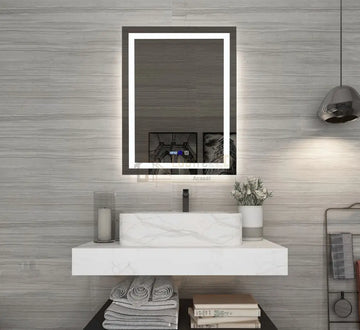 Oglinda LED Dreptunghiulara cu Ceas 80x60cm Functie Dezaburire si Touch J09