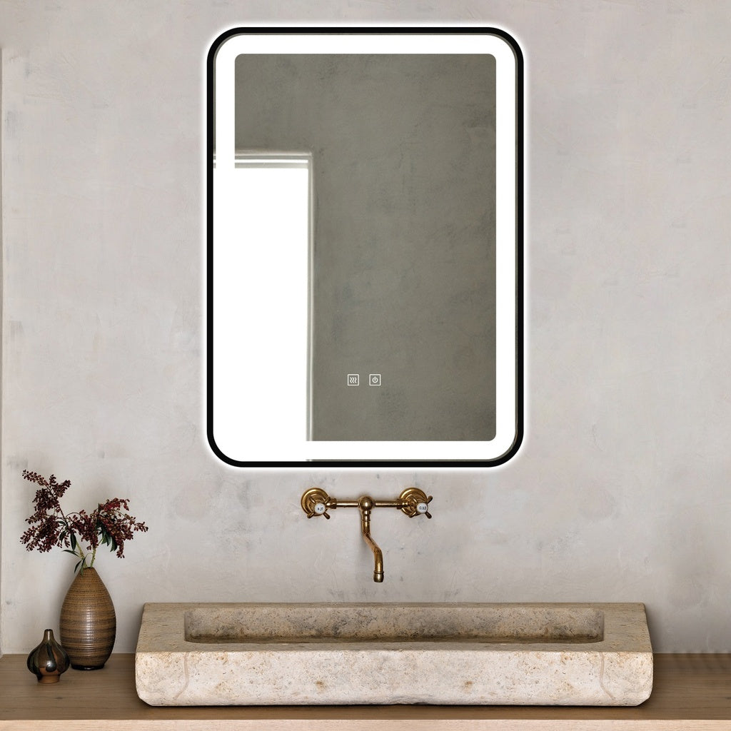 Oglinda LED 50x70cm Rama Neagra, 4000K si Touch SPN71064