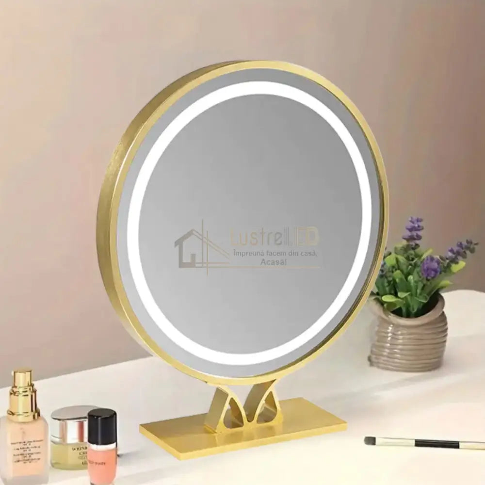 Oglinda Led Make-Up Golden Beauty 46Cm 3 Lumini Control Prin Gesturi Led Mirror