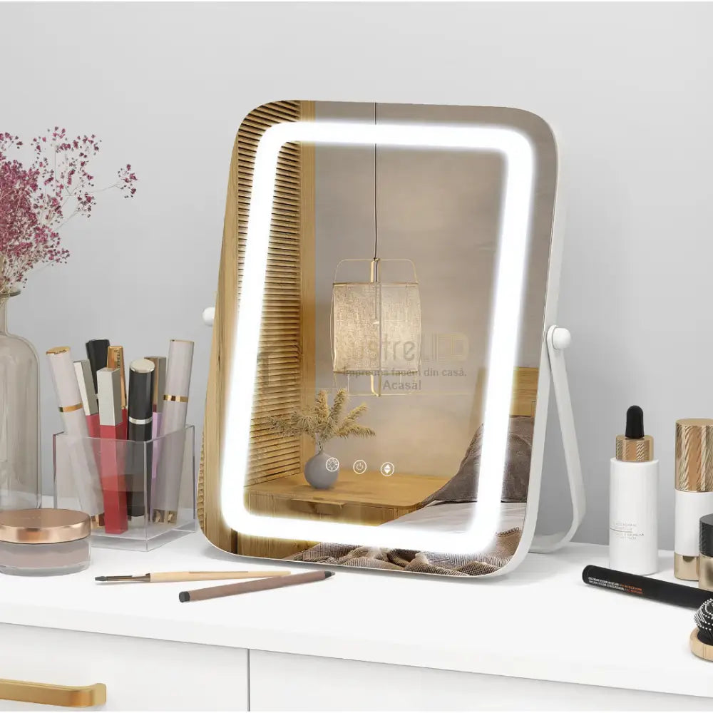 Oglinda LED MAKE-UP Golden Beauty 46cm, 3 Lumini Control Prin Gesturi (Copy) lustreled.ro