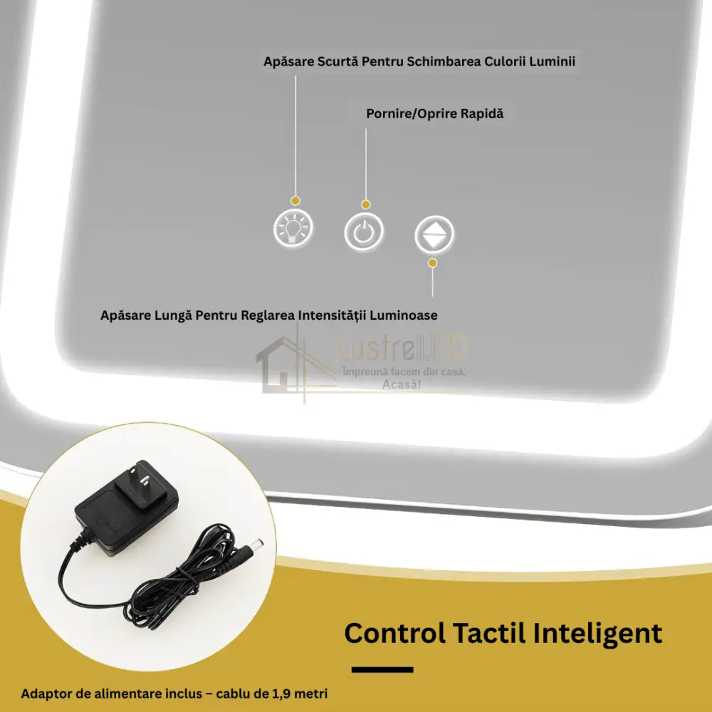 Oglinda LED MAKE-UP Golden Beauty 46cm, 3 Lumini Control Prin Gesturi (Copy) lustreled.ro