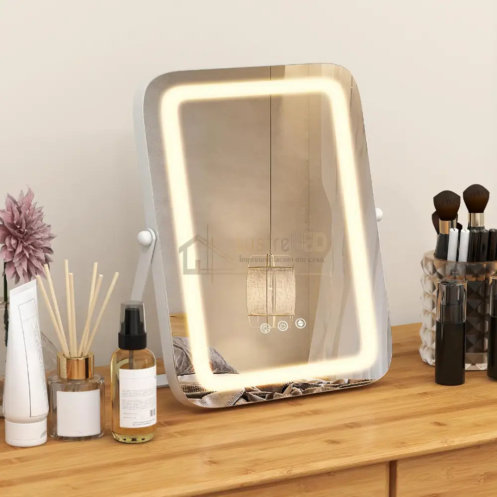 Oglinda LED MAKE-UP Golden Beauty 46cm, 3 Lumini Control Prin Gesturi (Copy) lustreled.ro