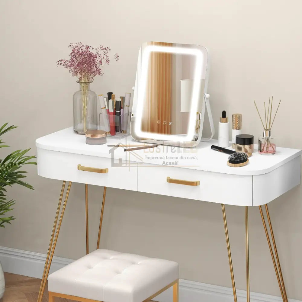 Oglinda LED MAKE-UP Golden Beauty 46cm, 3 Lumini Control Prin Gesturi (Copy) lustreled.ro