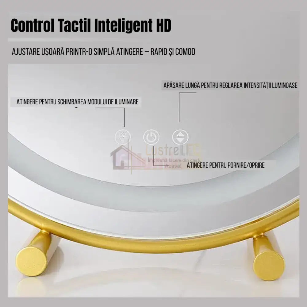 Oglinda LED Machiaj OD08 30x30CM ALBA / 30CM LED MIRROR