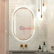 Oglinda LED si TOUCH Ovala 50x80cm Functie Dezaburire GOLD lustreled.ro