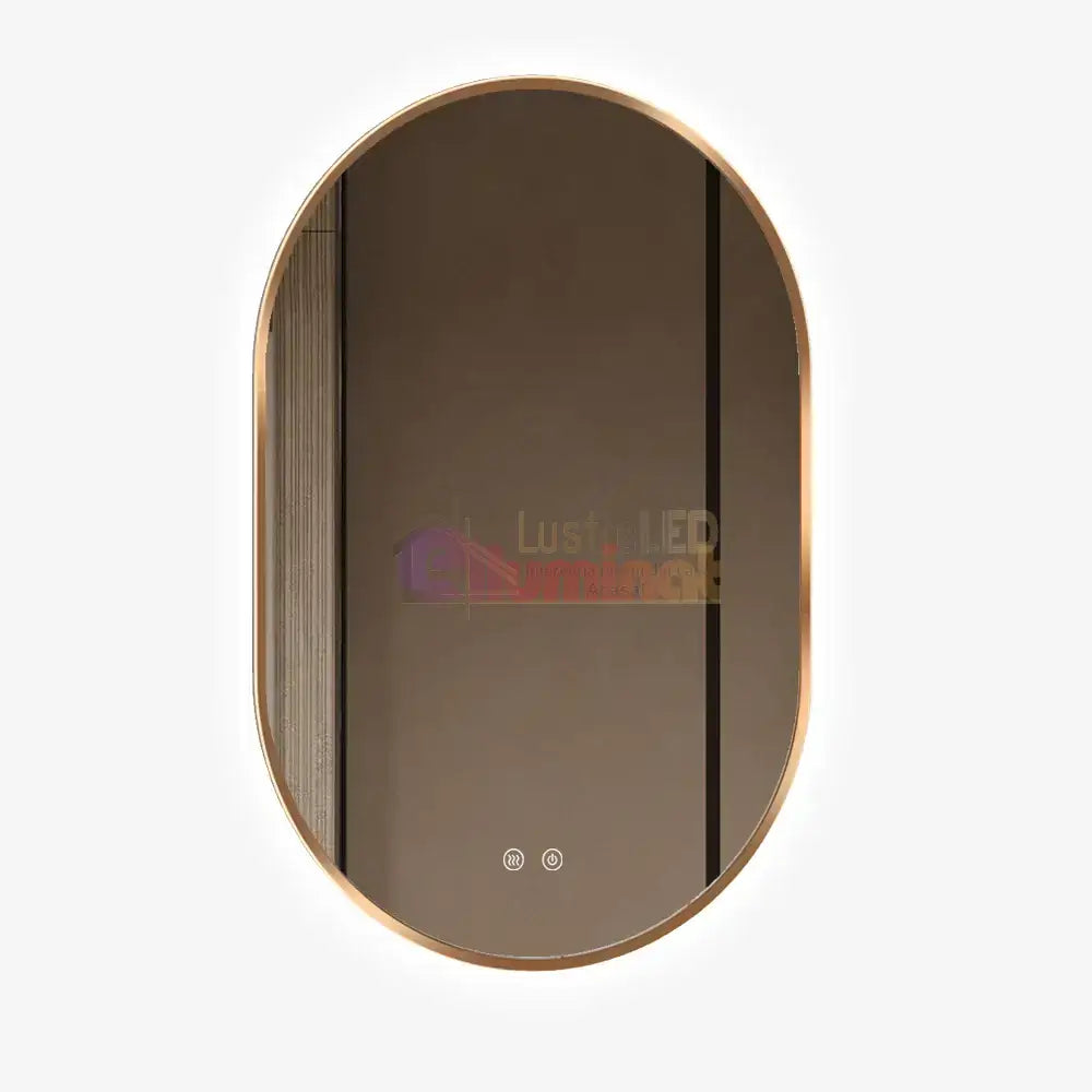 Oglinda LED si TOUCH Ovala 50x80cm Functie Dezaburire GOLD lustreled.ro