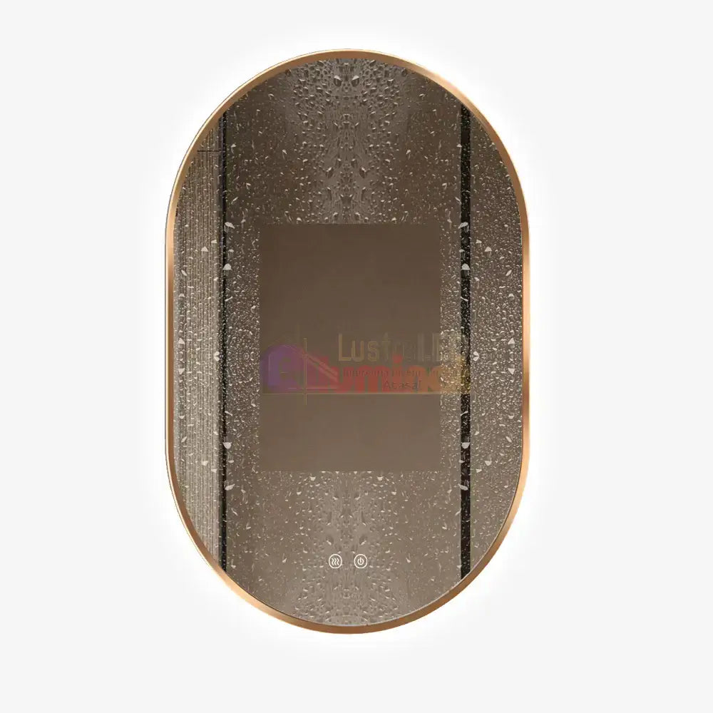 Oglinda LED si TOUCH Ovala 50x80cm Functie Dezaburire GOLD lustreled.ro
