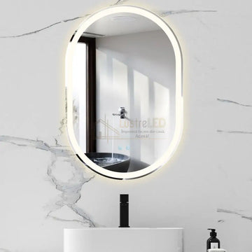Oglinda LED Ovala 60x90cm, 3 Lumini, Dezaburire si Touch OD061