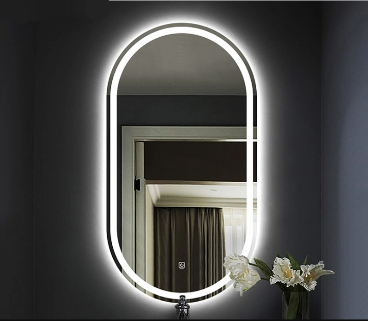 Oglinda Led Ovala Cu Doua Lumini 50X80Cm Functie Dezaburire Si Touch J120 Mirror