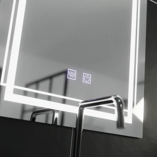 Oglinda LED Rectangulara, 50x70cm Touch, Sistem Dezaburire E37S