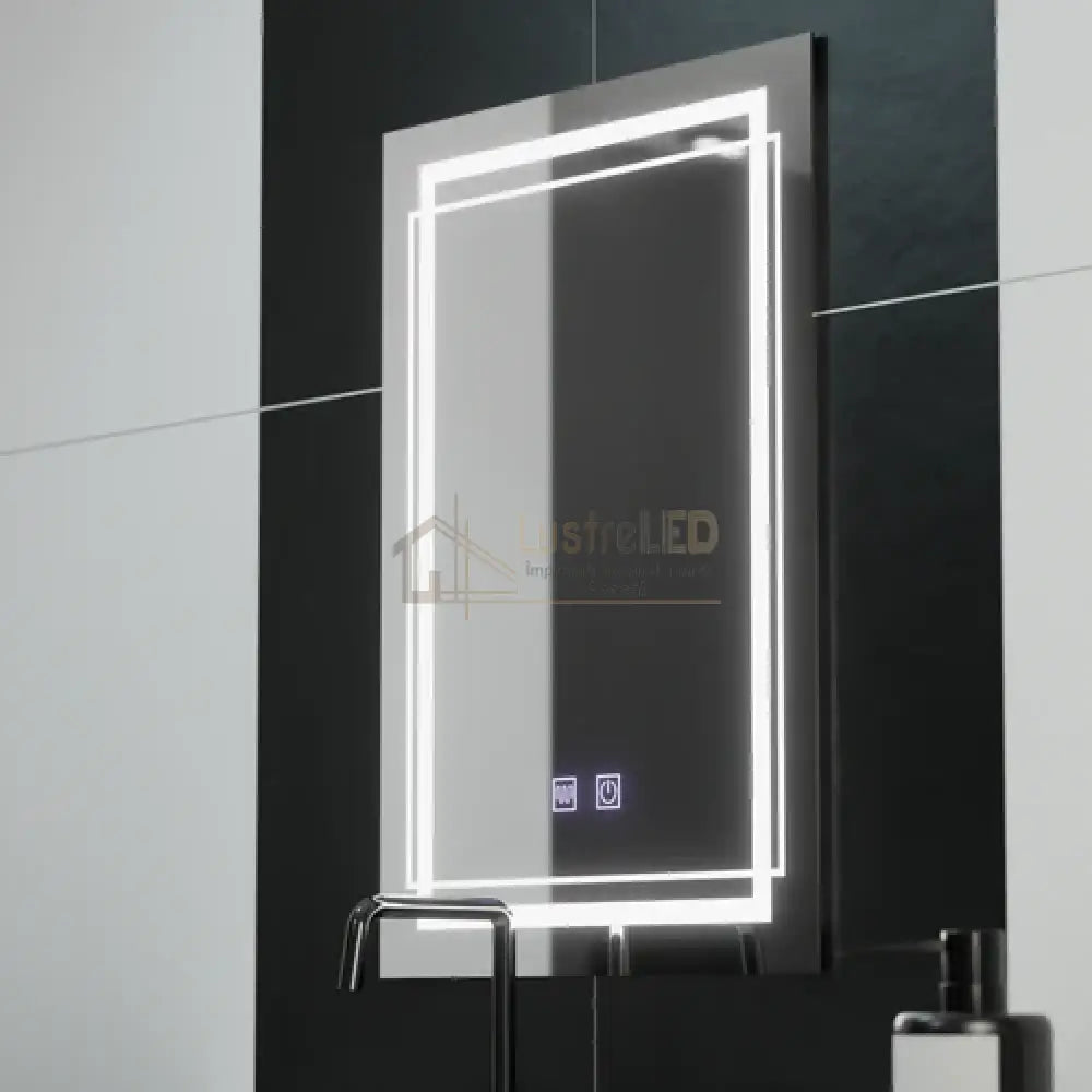 Oglinda LED Rectangulara, 50x70cm Touch, Sistem Dezaburire lustreled.ro