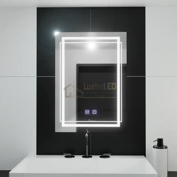 Oglinda LED Rectangulara, 50x70cm Touch, Sistem Dezaburire E37S