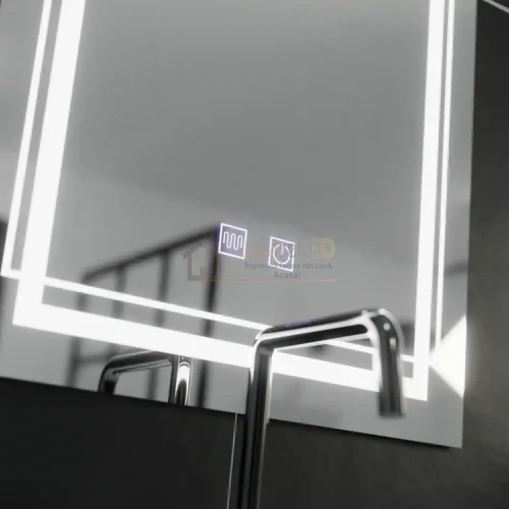 Oglinda LED Rectangulara, 50x70cm Touch, Sistem Dezaburire lustreled.ro