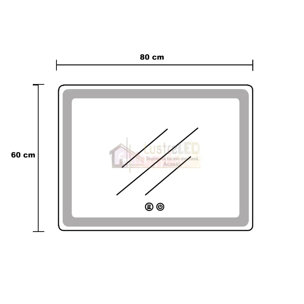 Oglinda Led Rgb 80X60Cm 3 Lumini Dezaburire Si Touch Od014-Rgb Mirror