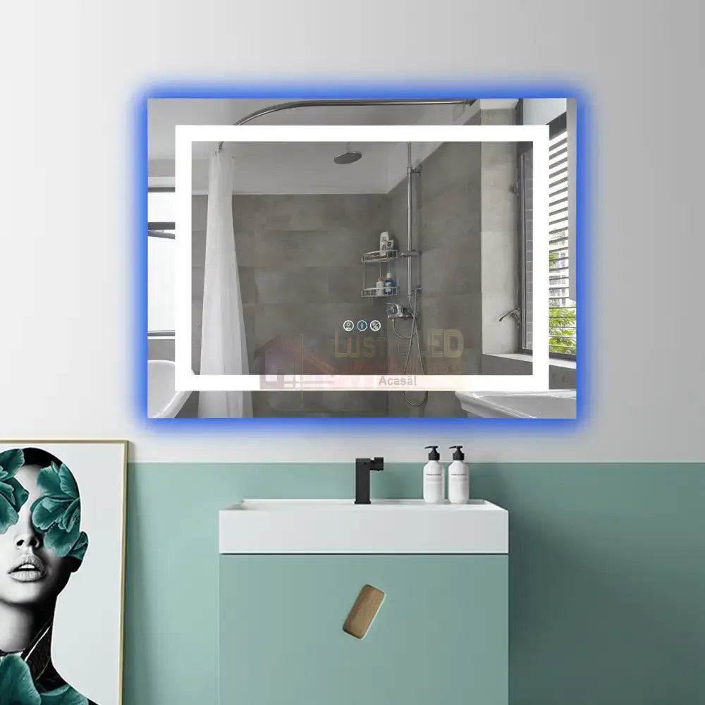 Oglinda Led Rgb 80X60Cm 3 Lumini Dezaburire Si Touch Od014-Rgb Mirror