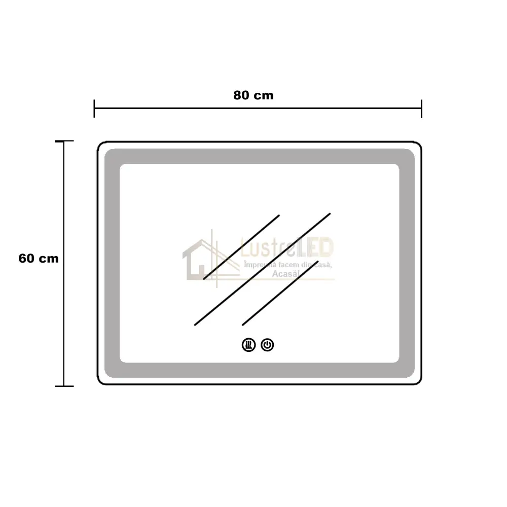 Oglinda Led Rgb 80X60Cm 3 Lumini Dezaburire Si Touch Od014-Rgb Led Mirror