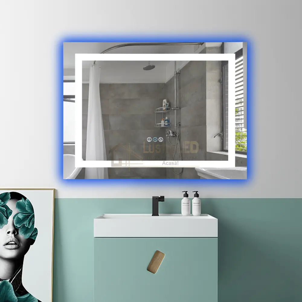 Oglinda Led Rgb 80X60Cm 3 Lumini Dezaburire Si Touch Od014-Rgb Led Mirror