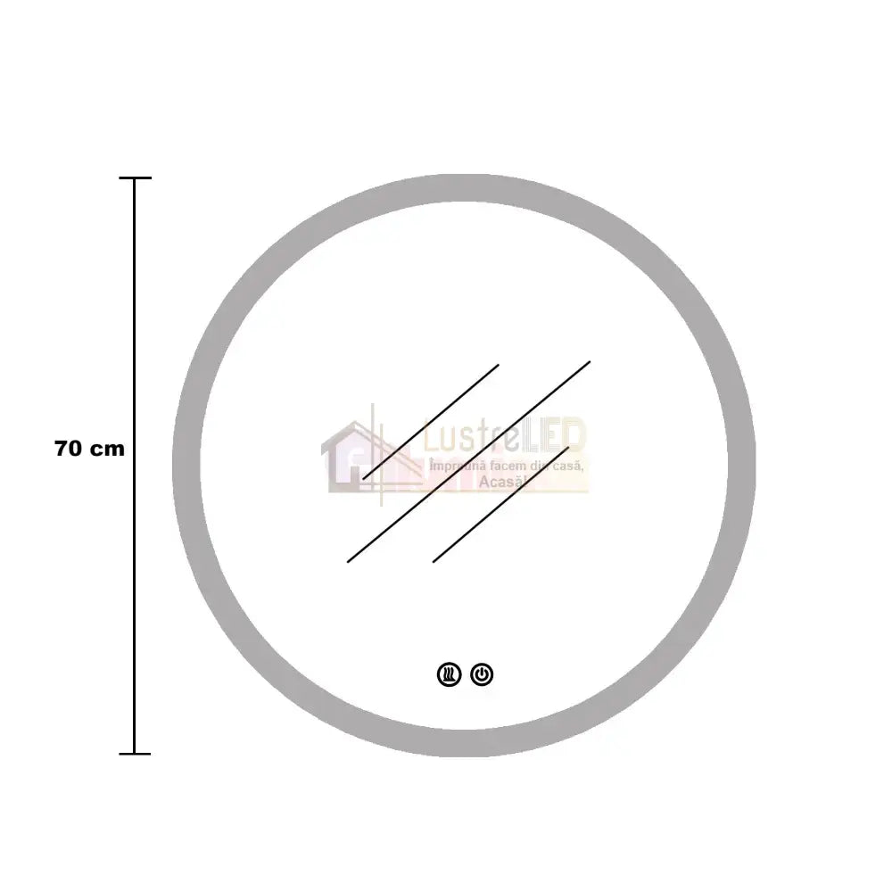 Oglinda Led Rotunda 3D Effect 70Cm 3 Lumini Si Touch Od019X Mirror