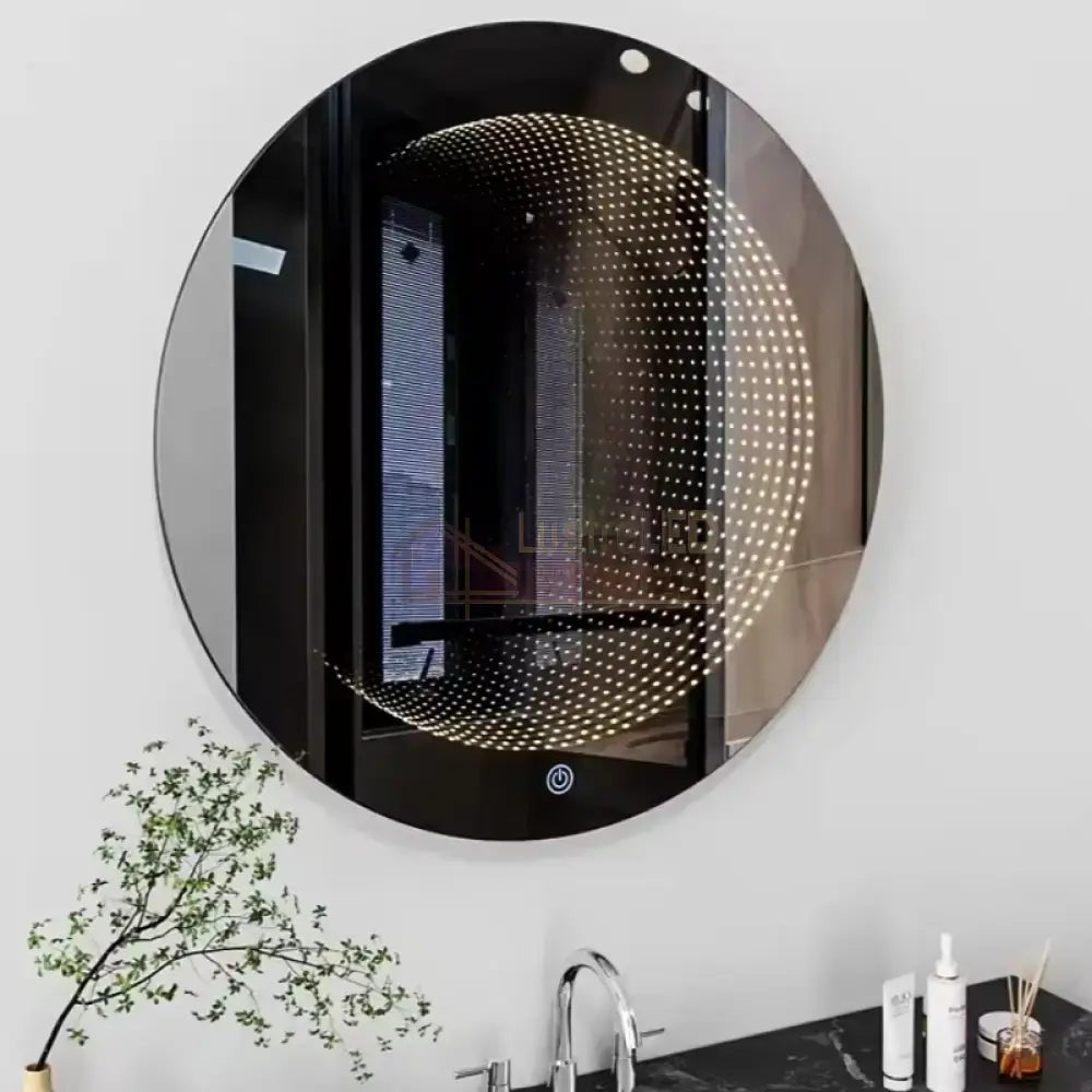 Oglinda Led Rotunda 3D Effect 70Cm 3 Lumini Si Touch Od019X Mirror