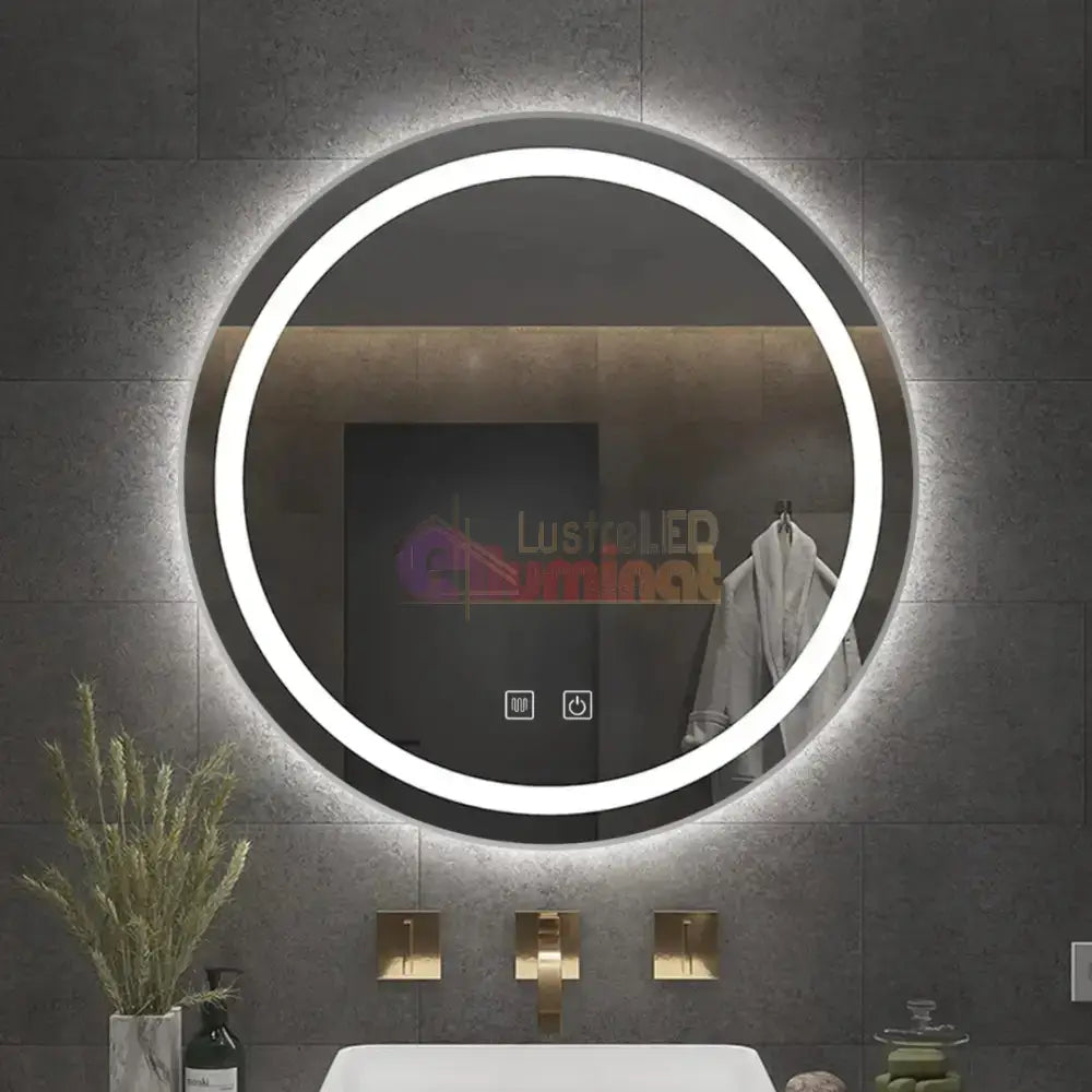 Oglinda LED Rotunda 50CM cu Dezaburire si Lumina Rece E01S/50 lustreled.ro