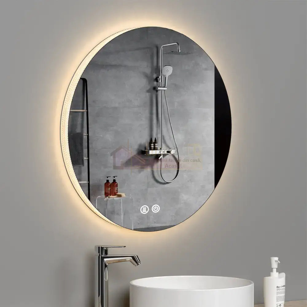 Oglinda Led Rotunda 60Cm 3 Lumini Dezaburire Si Touch Od005 Mirror