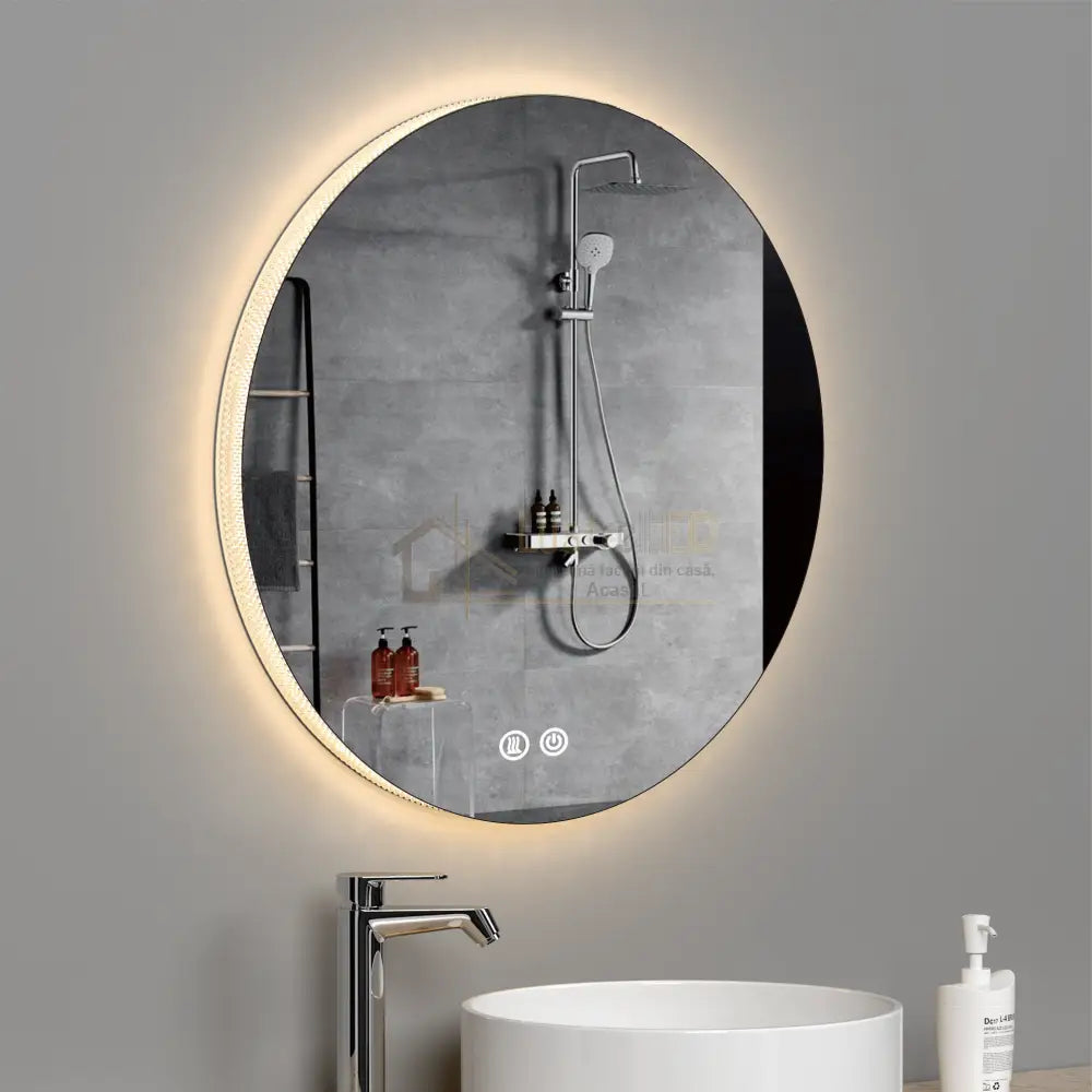 Oglinda Led Rotunda 60Cm 3 Lumini Dezaburire Si Touch Od005 Led Mirror