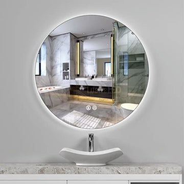 Oglinda LED Rotunda 60cm, 3 Lumini, Dezaburire si Touch OD006