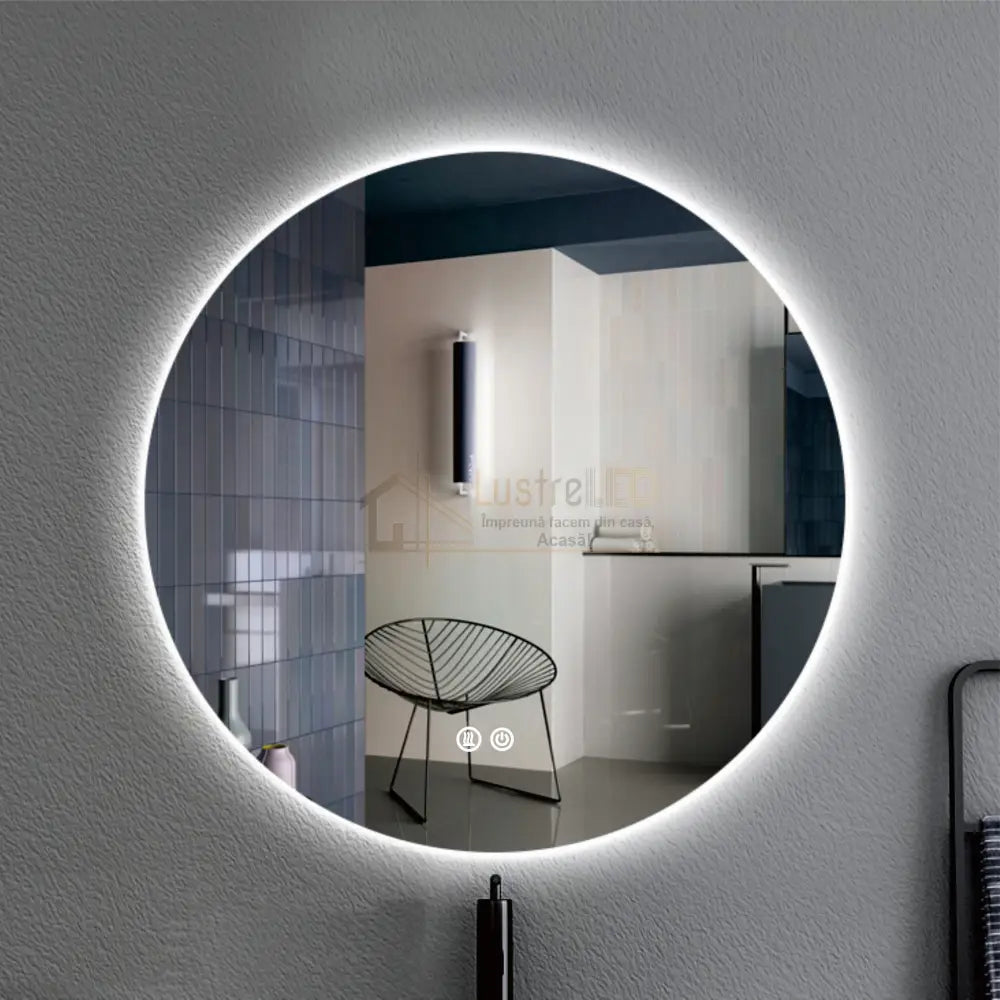 Oglinda Led Rotunda 60Cm 3 Lumini Dezaburire Si Touch Od006 Led Mirror