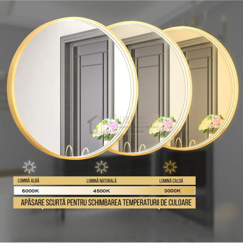 Oglinda LED Rotunda cu Rama Neagra si Touch C110S (Copy) lustreled.ro