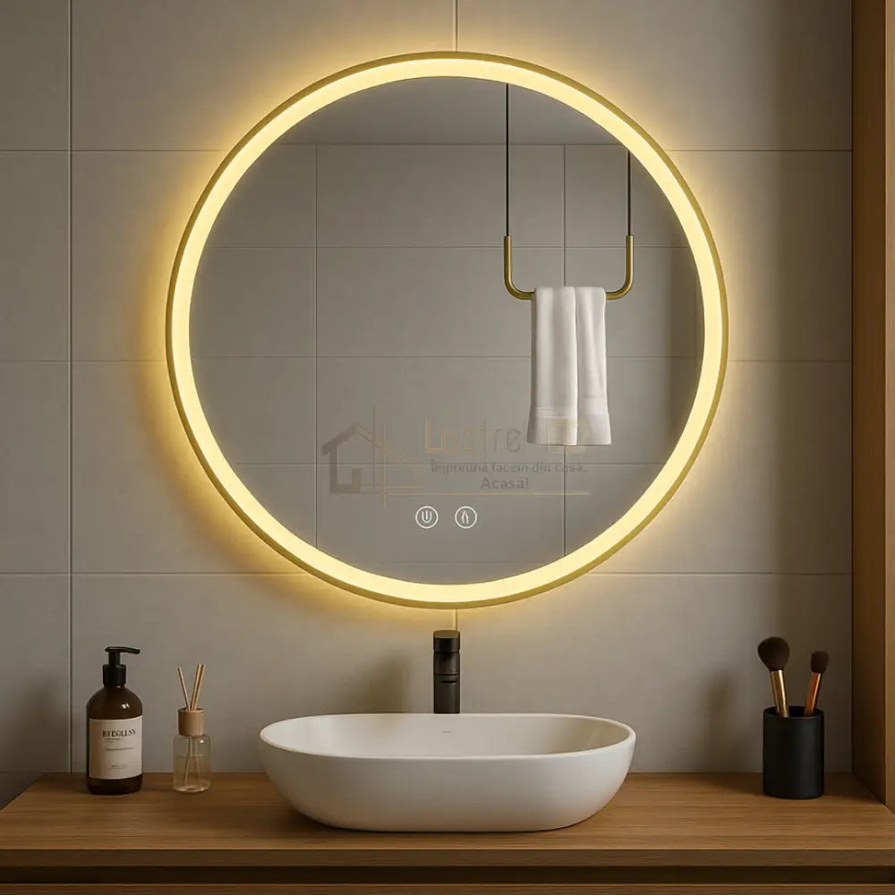 Oglinda LED Rotunda cu Rama Neagra si Touch C110S (Copy) lustreled.ro
