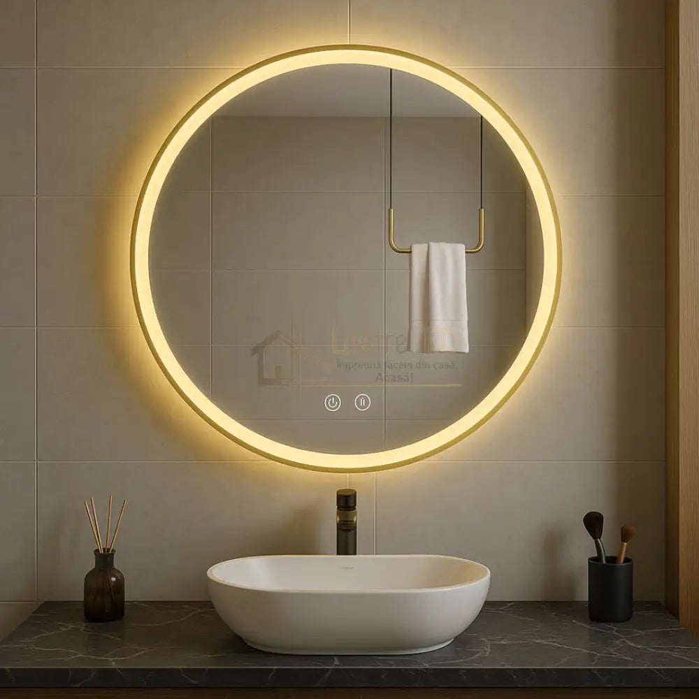 Oglinda LED Rotunda cu Rama Neagra si Touch C110S (Copy) lustreled.ro