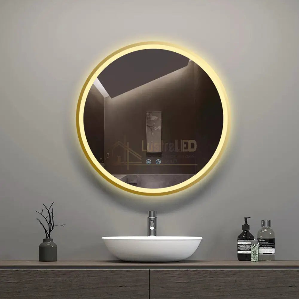 Oglinda LED Rotunda cu Rama Neagra si Touch C110S (Copy) lustreled.ro