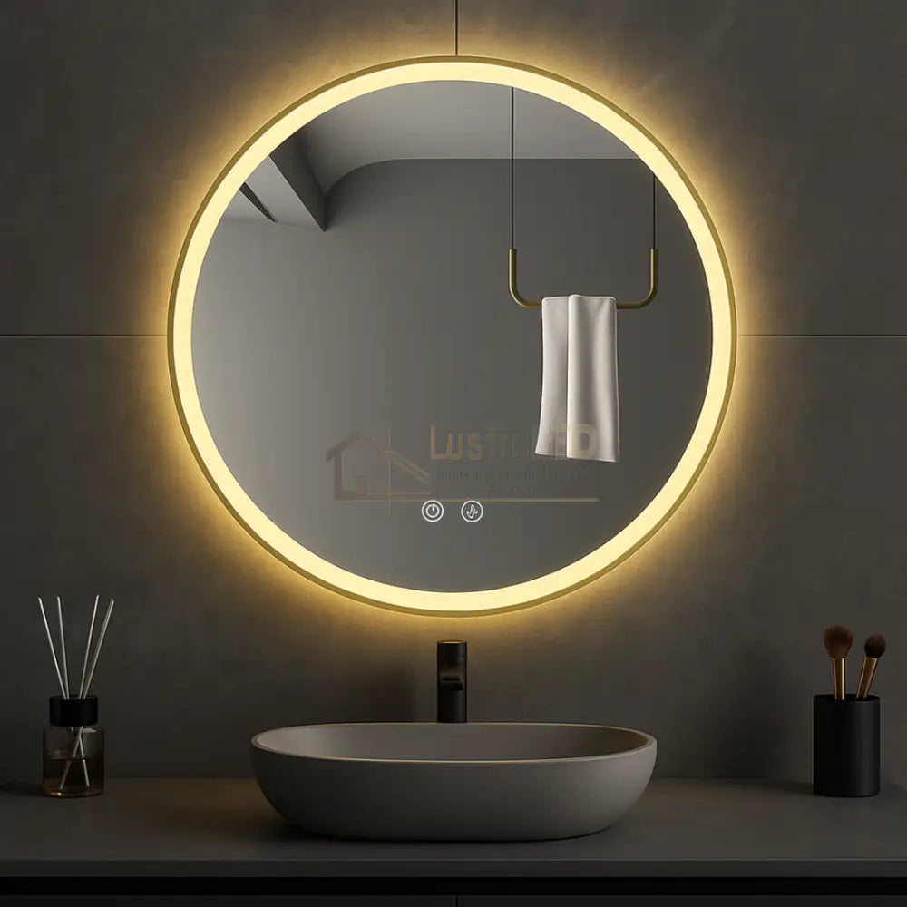 Oglinda LED Rotunda cu Rama Neagra si Touch C110S (Copy) lustreled.ro