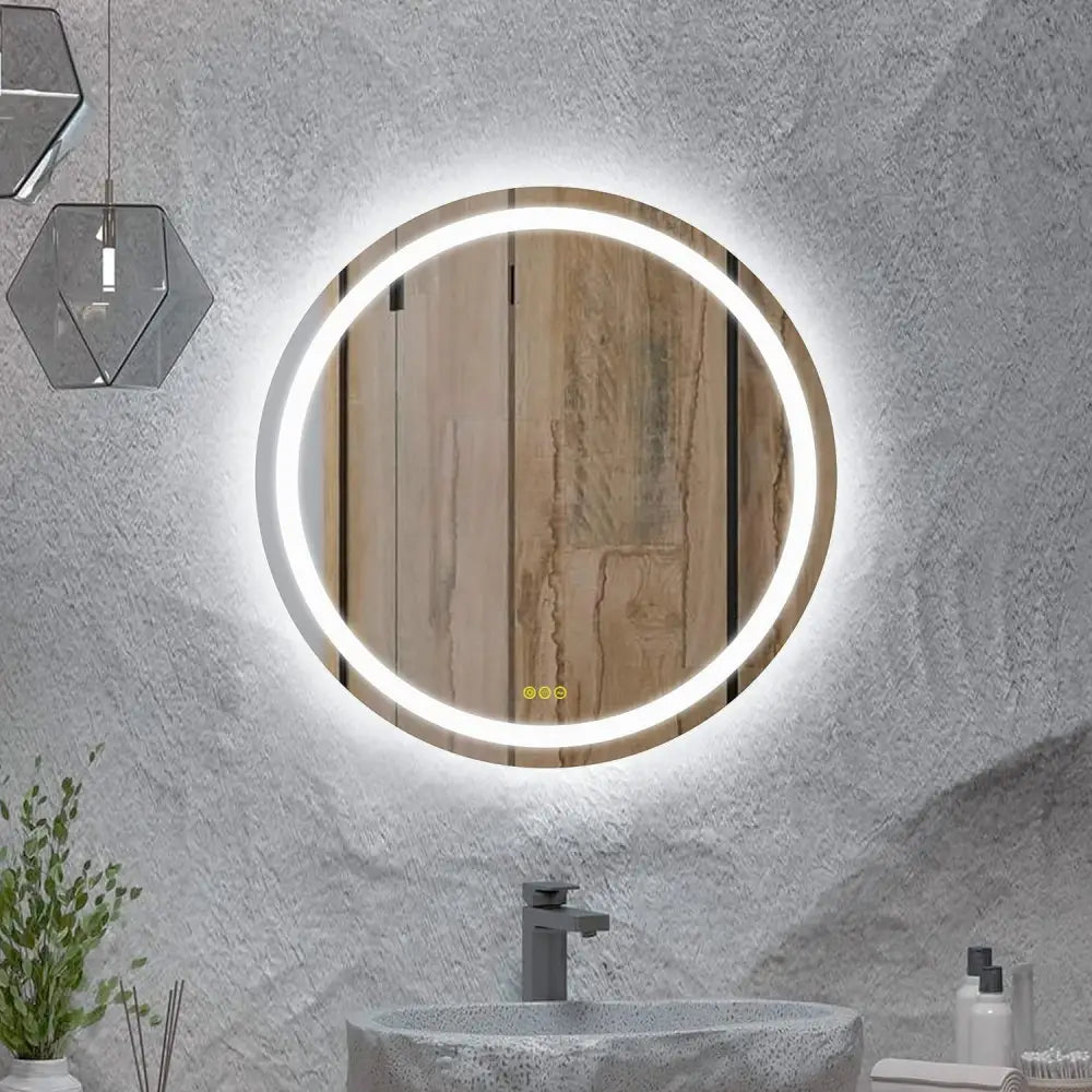 Oglinda Led Rotunda 60Cm Functie Dezaburire Si Touch J12 Led Mirror