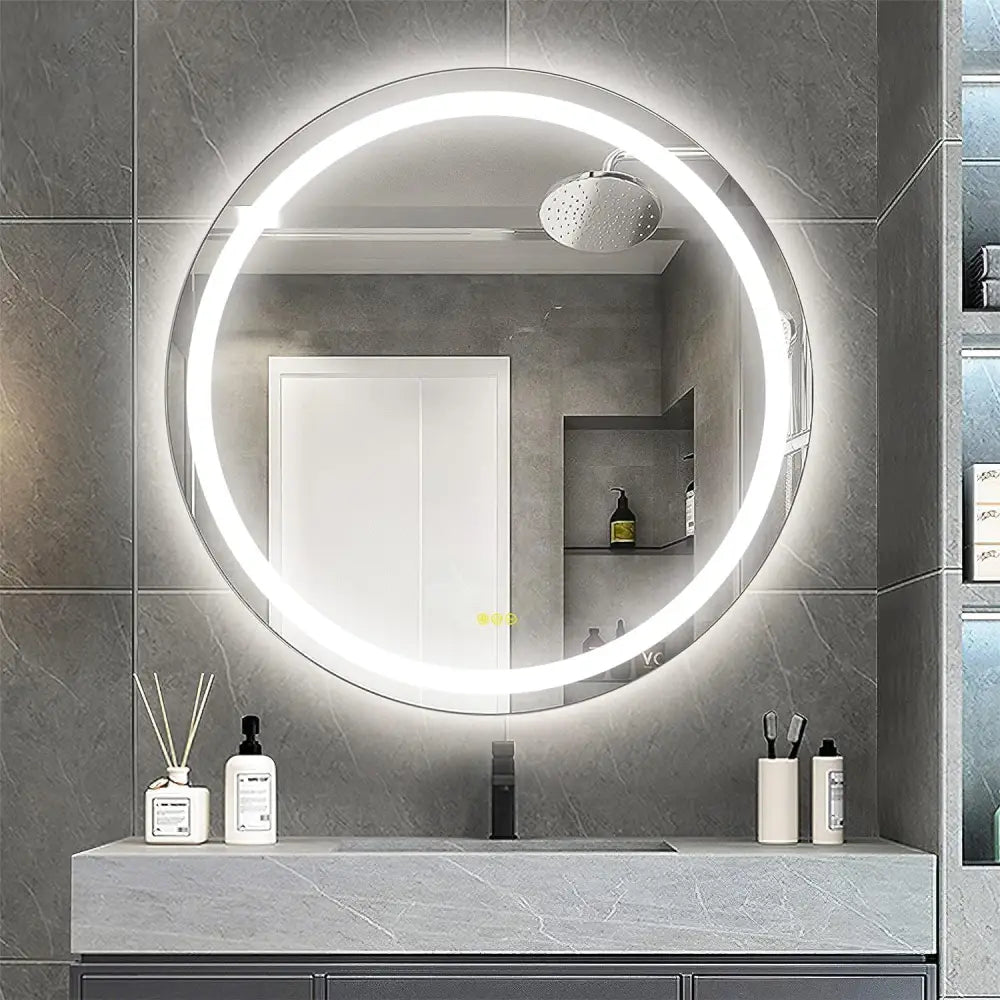Oglinda Led Rotunda 60Cm Functie Dezaburire Si Touch J12 Led Mirror