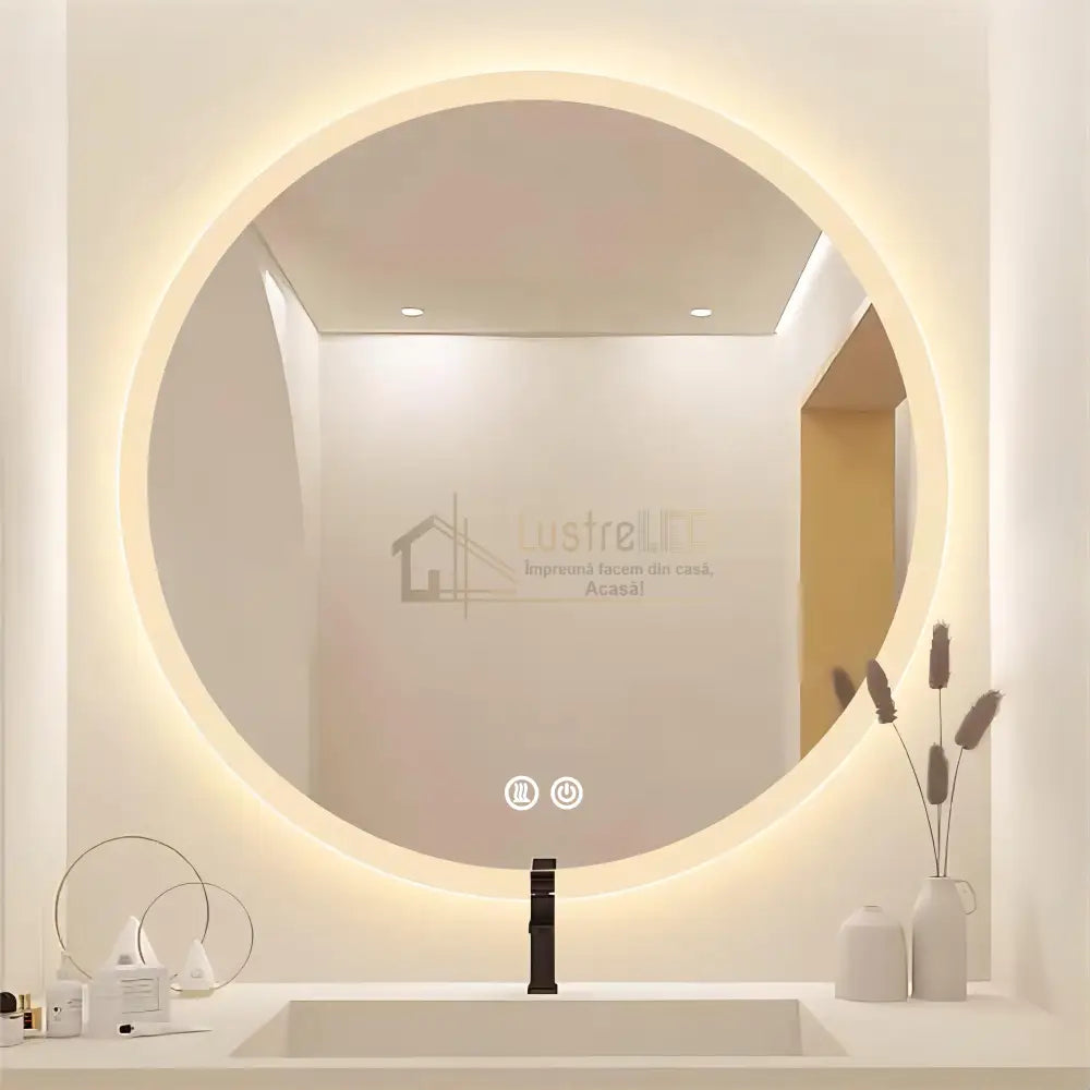 Oglinda Led Rotunda 70Cm 3 Lumini Dezaburire Si Touch Od013 Led Mirror