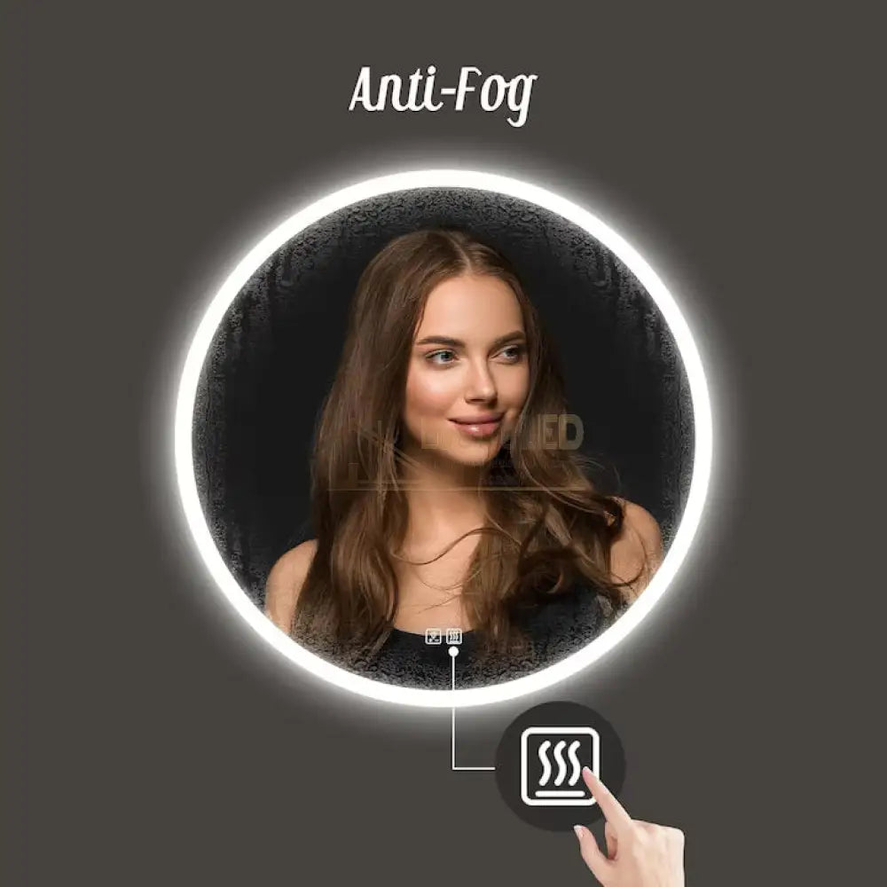 Oglinda LED Rotunda 70cm Functie Dezaburire si Touch lustreled.ro