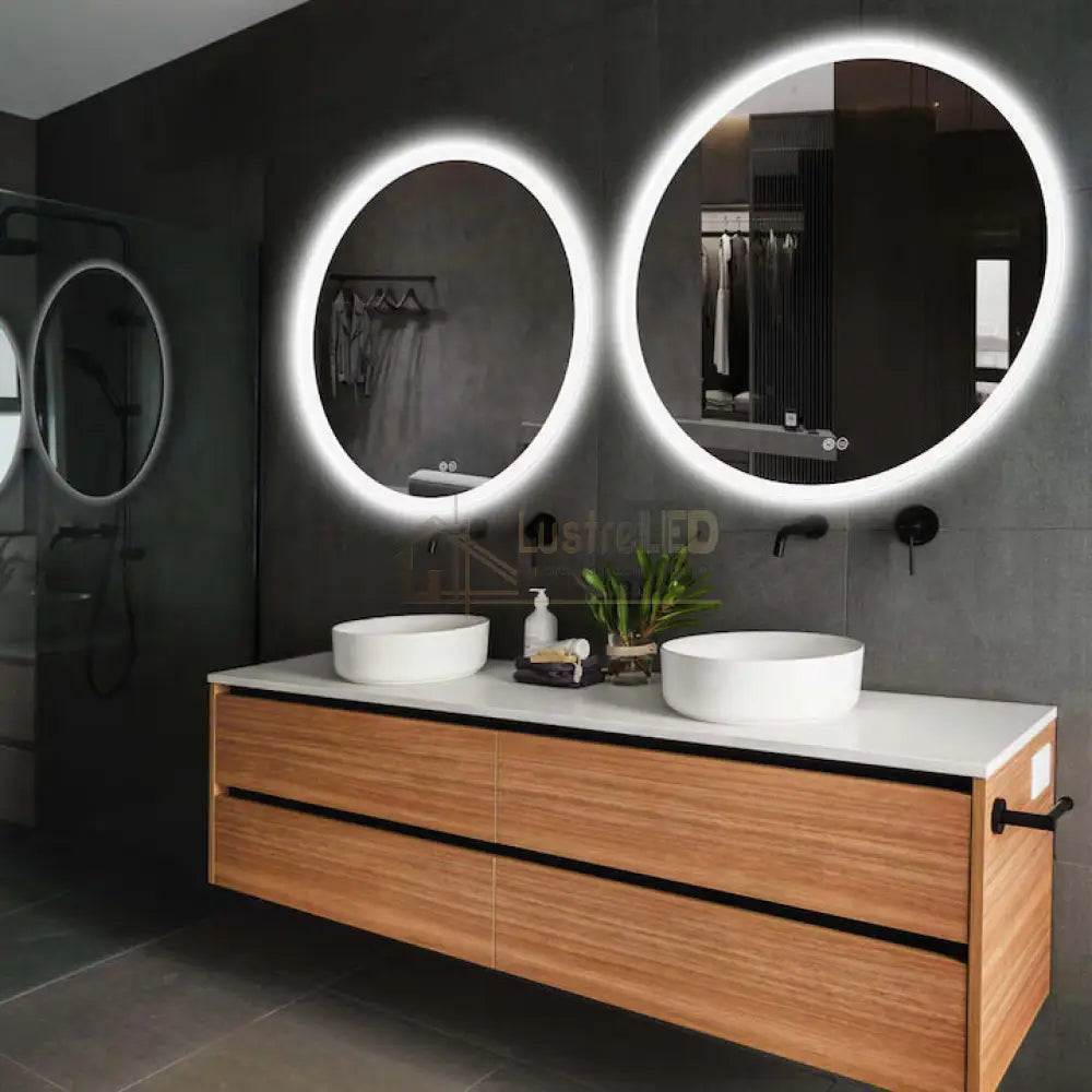 Oglinda LED Rotunda 70cm Functie Dezaburire si Touch lustreled.ro