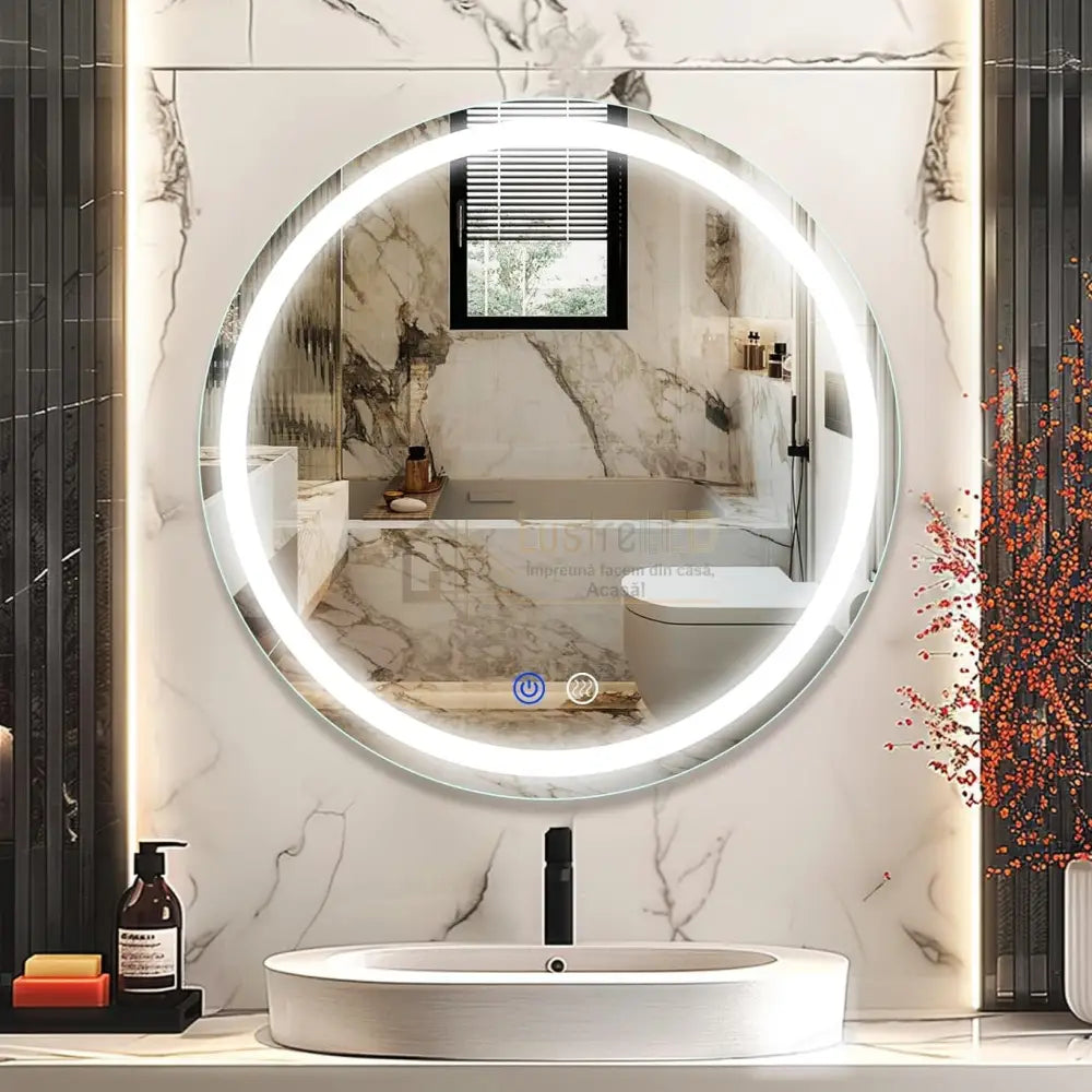 Oglinda Led Rotunda 70Cm Functie Dezaburire Si Touch J05 Led Mirror