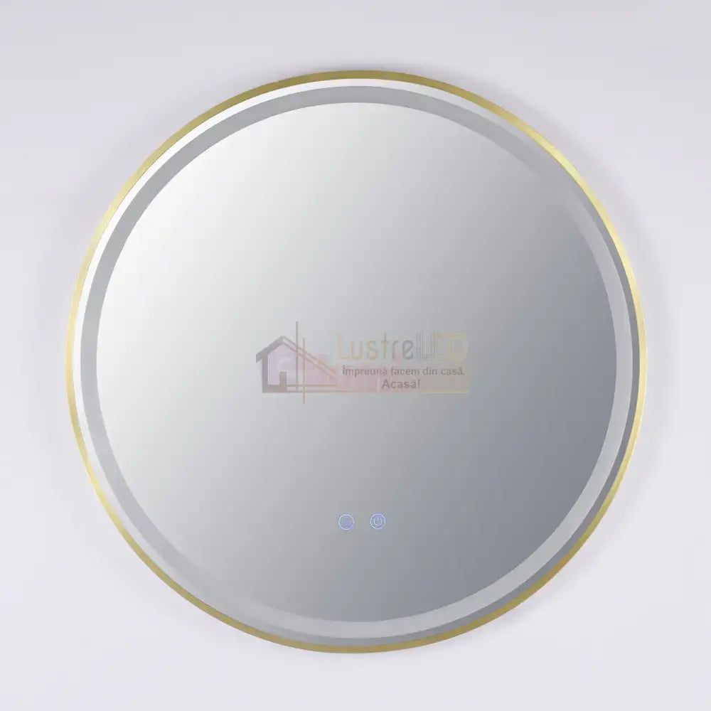 Oglinda Led Rotunda 70Cm Rama Aurie Touch Si 3 Lumini Od016/Gd Mirror