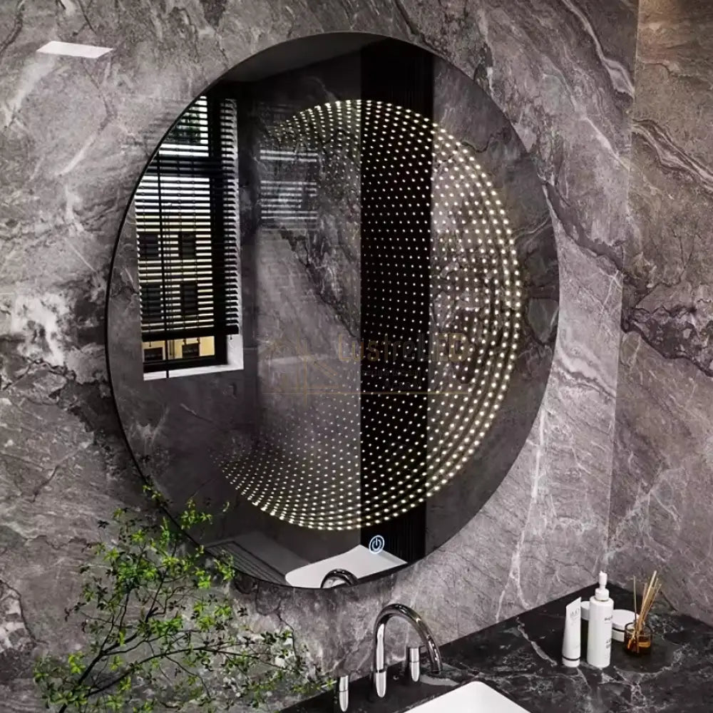 Oglinda Led Rotunda 3D Effect 70Cm 3 Lumini Si Touch Od019X Led Mirror
